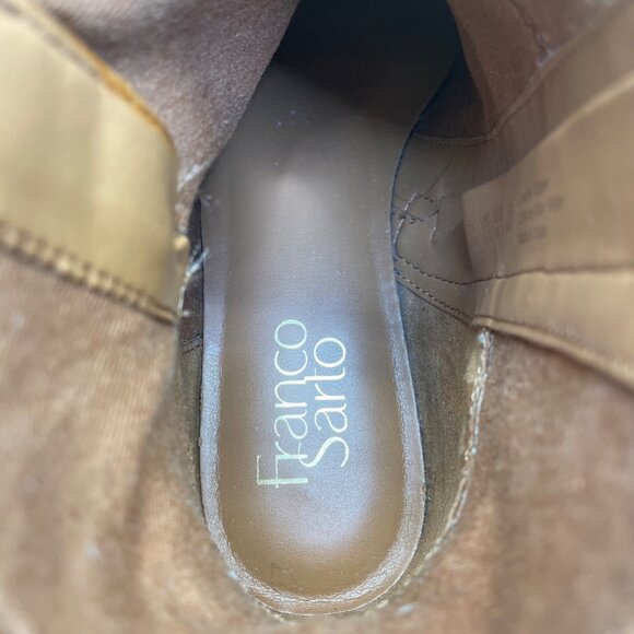 Franco Sarto Women’s Brown Leather Ankle Boots Side Zipper Size 8M - Picture 7 of 10